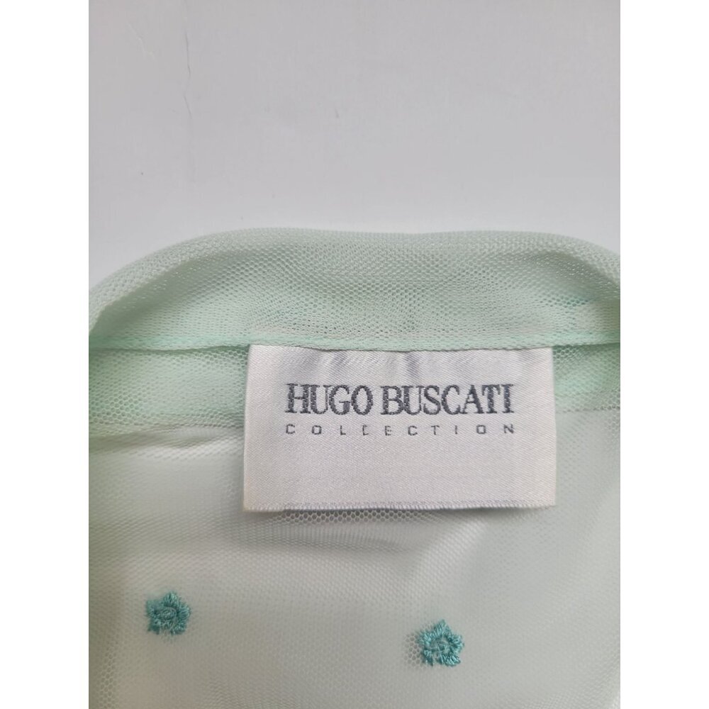 Hugo Buscati Sheer Long Sleeve Collared Long Sleeve Button Down Blouse Size S - Picture 8 of 10